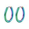 Titanium Steel Round Wire Oval Water Drop Unisex Trend Earrings Stainless Steel Special-shaped Ear Buckle