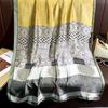 Cashew Fashion Scarf Simulation Silk Colour Blocking Temperament Beach Towel Female Silk Scarf Air Conditioning Shawl Outwear Scarf