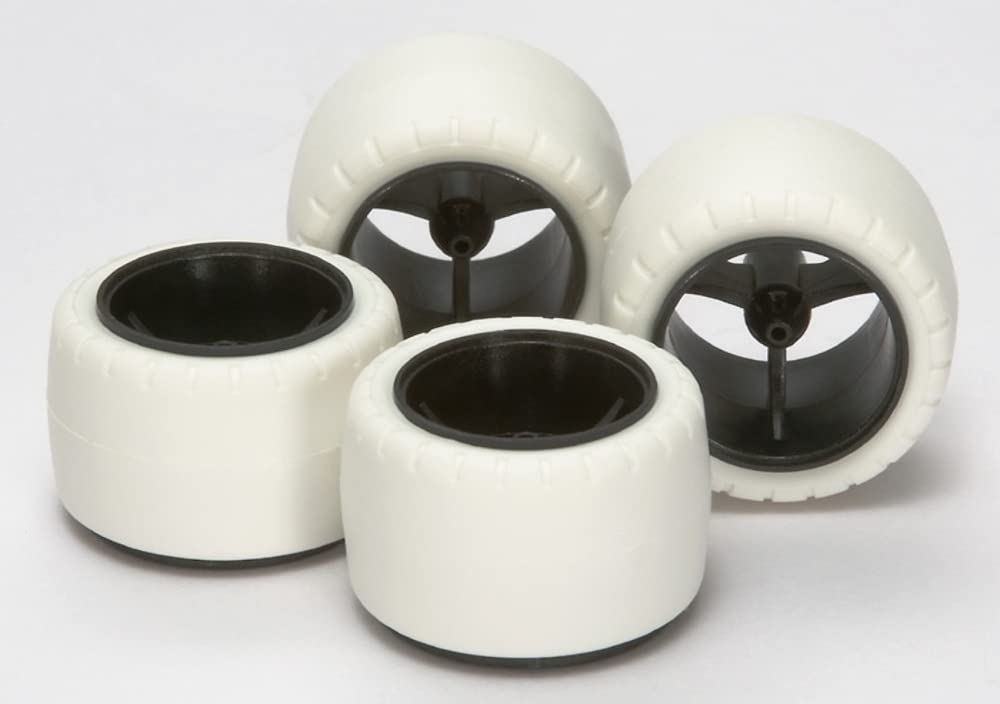 Tamiya Super Carbon Small Diameter Wheels Barrel Tires 15415 Parts Series GP.415 X/XX & (White) (Grade-Up No. 415) Black/White