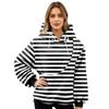 Women's Pullover Striped Print Top Long Sleeve Sports Flannel Top