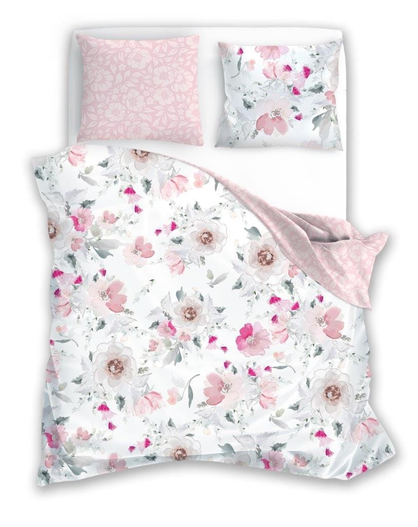 Satin Bedding 220x200 Milagro Pastel Flowers