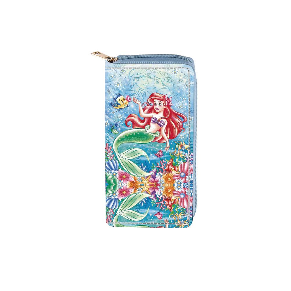 Cartoon Mermaid Long Zipper Wallet, Clutch Wallet
