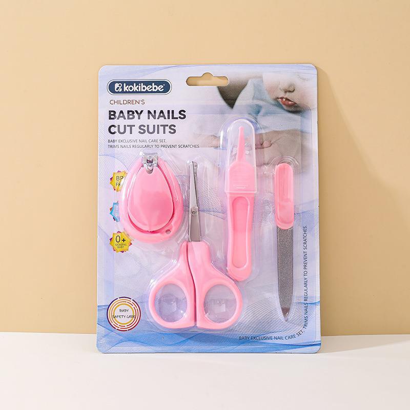 Baby Nail Care Set with 4-Piece Anti-Pinch Clippers and Scissors