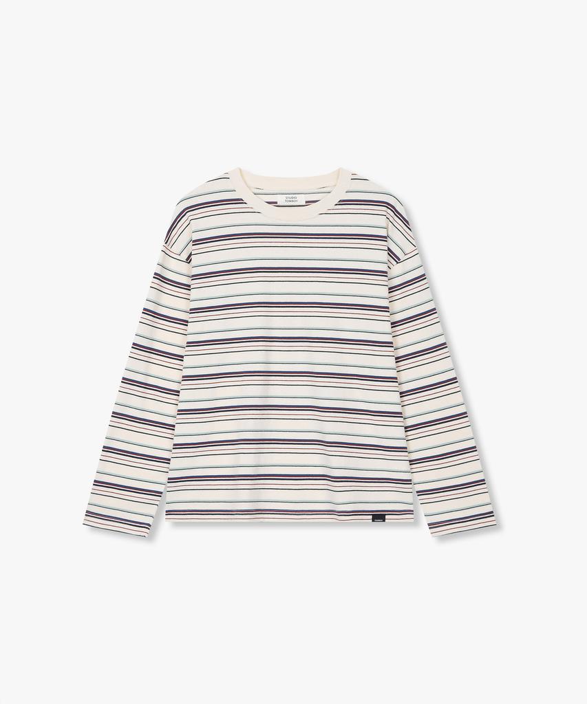 STUDIO TOMBOY Multi-Stripe Long Sleeve T-Shirt_Ivory 9176122976