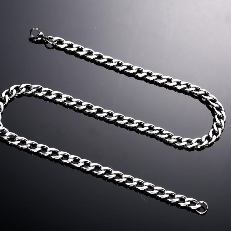 Beier Korean Titanium Steel Men's and Women's Water Wave Chain Necklace