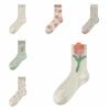 6Pairs Mesh Hollow Transparent Flower Socks Ruffle Sweet Socks Women Ins Style Mid Tube Socks  Girl