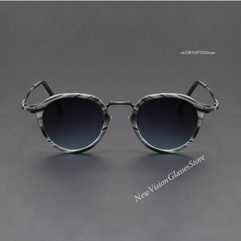 Retro Geometric Round Frame Simple Design UV Protection Men Women Sunglasses Customizable Prescription