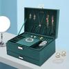 Bymaocar Dark Green 3 Layers Jewelry Box Organizer Large Capacity Women / Girls Earring Necklace Storage Birthday/holiday Gift