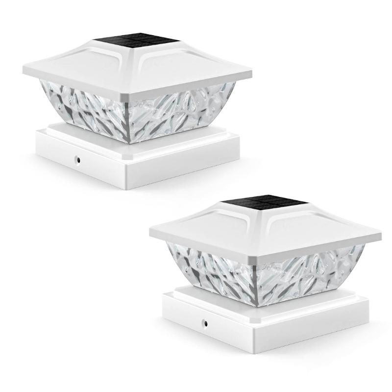 6/4/2/1 Pezzi Luce Solare a LED Quadrata per Recinzione Lampada Bianca/Calda Lampada per Colonne di Ville Testata di Pilastro di Cancello per Recinzione Lampada a LED Decorazione per Casa Giardino