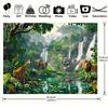 Jungle Hunting Party Background Banner | Polyester Rainforest Animal Wall Decoration | Multi-purpose Entrance, Room