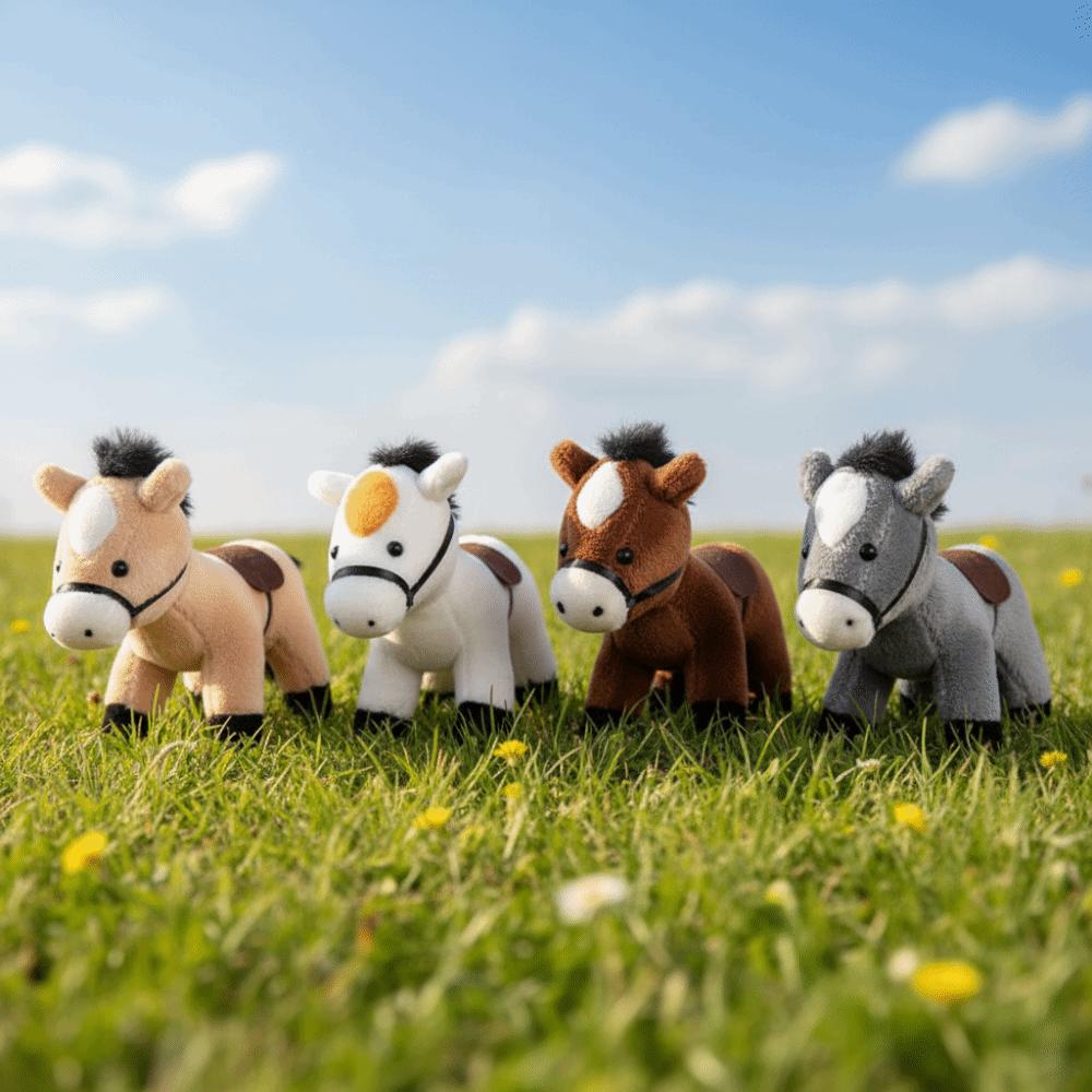 Soft Pony Plush Doll Pendant 12cm Plush Horse Cute Pony Pendant  Keychain