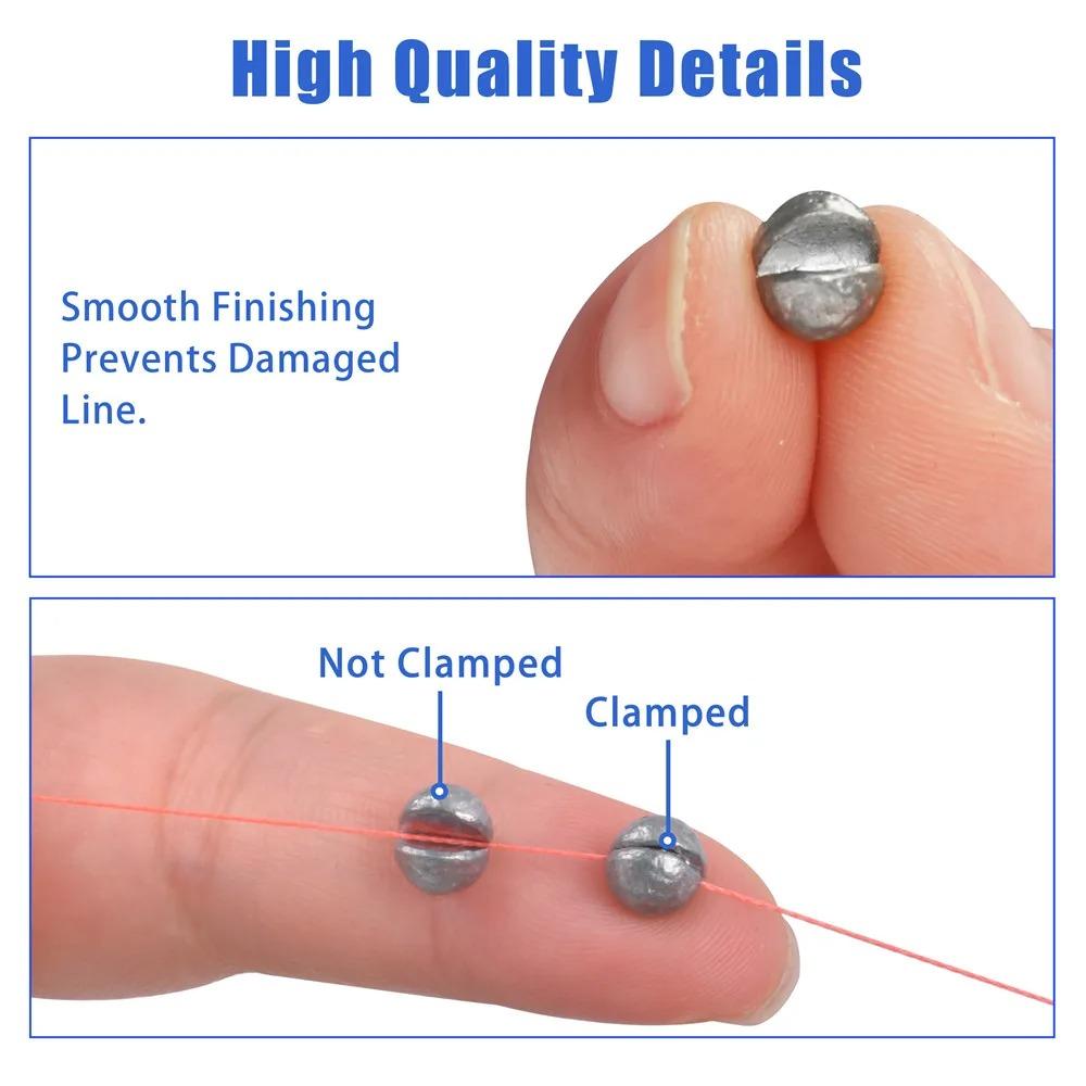 Fishing Jig Rig Accessories Equipment 100Gram 205pcs Box Round Split Shot Fishing Weights Removable Fishing Sinkers