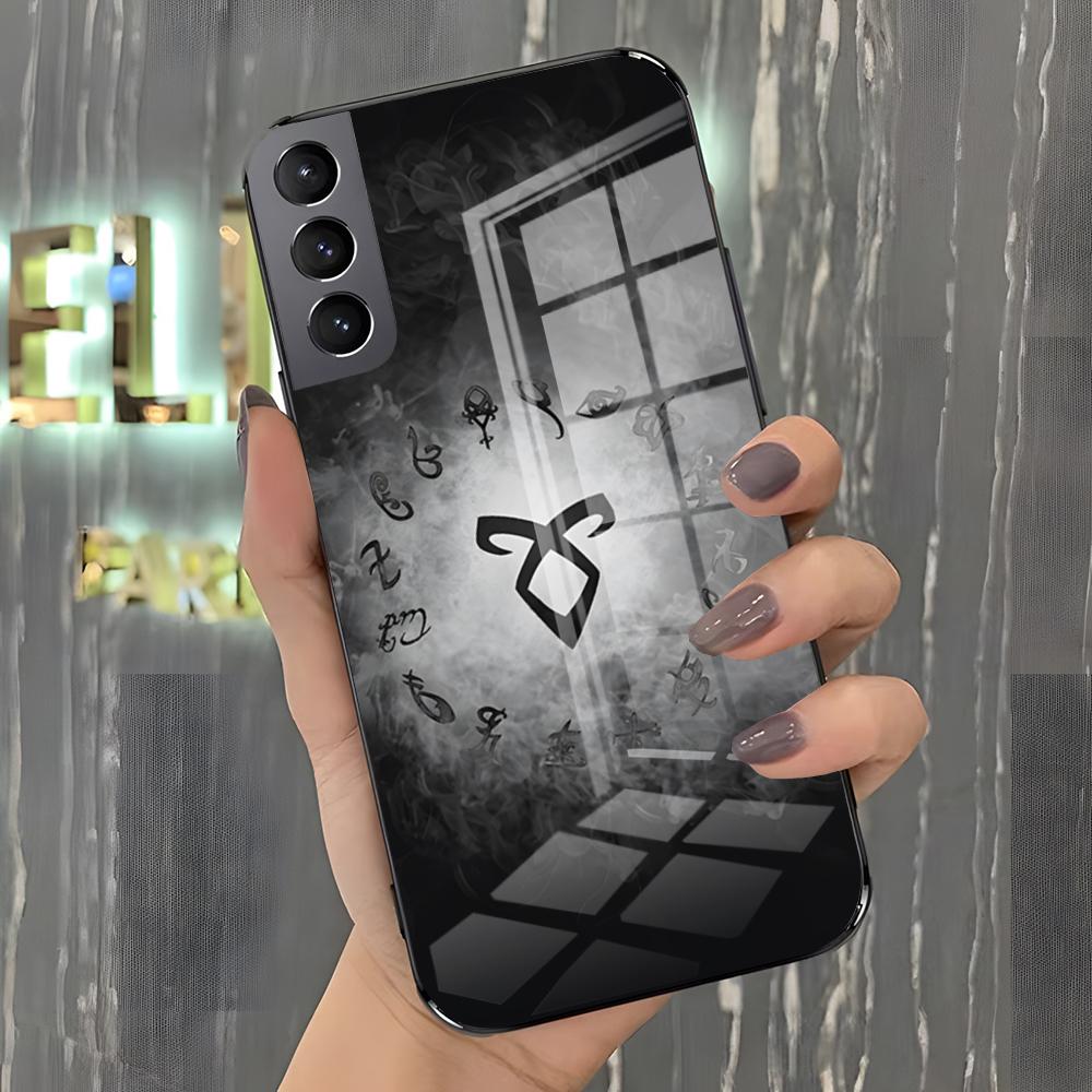 S-Shadowhunters Rune Phone Case For Samsung A25 A13 A33 5G A54 A36 A35 A56 A52 A14 Shockproof Glass Cover