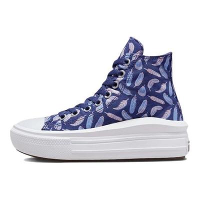 Chuck Taylor All Star Move Platform High GS Feathers Kids Sneakers Purple Dark-Purple-Dust Royal-Pulse A01515C
