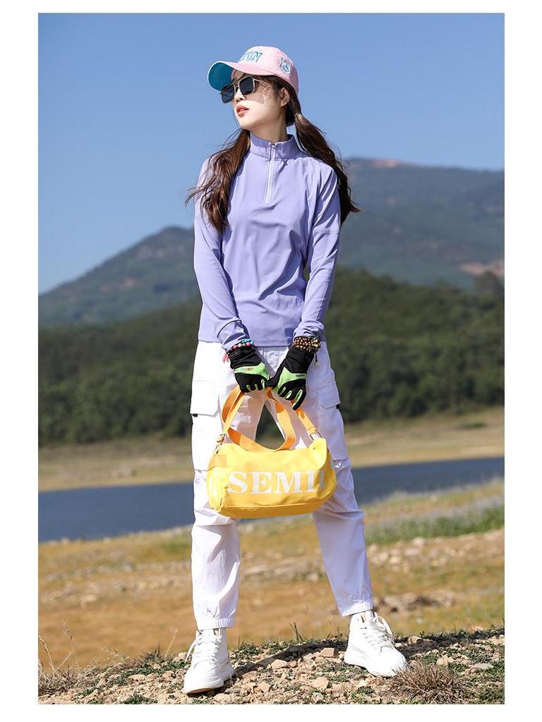 Women's Quick-Dry Outdoor Long-Sleeve T-Shirt: Sweat-Absorbent, Breathable, Sun Protection - Ideal for Hiking, Mountaineering & Sports In Autumn