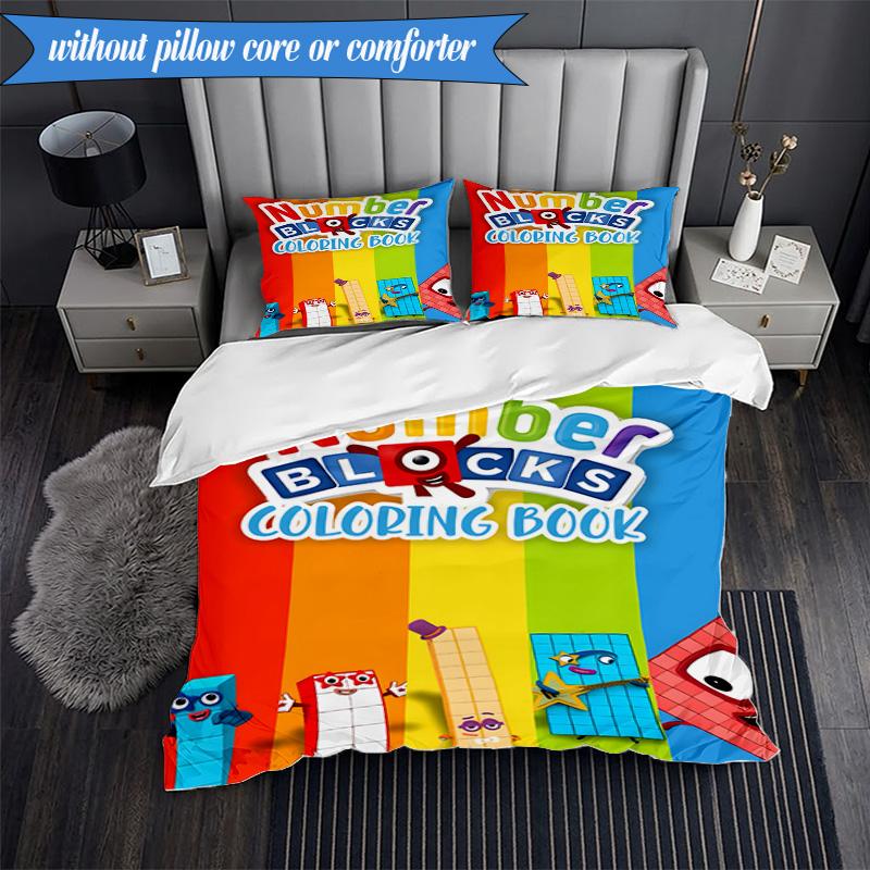 Number-Blocks Abenteuer 3er K-Pop Musikgruppe Bettwäsche-Set, Ideal für Schlafzimmer, Wohnheim, Inklusive Bettbezug und 2 Kissenbezügen, Fan-Geschenke