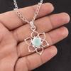 Round Natural Aqua Chalcedony 925 Sterling Silver Wedding Gift Elegant Pendant PP-18-39