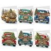 6Pcs DIY Diamond Painting Greeting Card Set Xmas Floral Pattern Diamond Art Handmade Cards Thank You Cards and Holiday Blessings