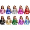 Mädchen Reverskragen Langarm Glänzende Strasssteine Metallische Jacke Jazz Dance Oberbekleidung