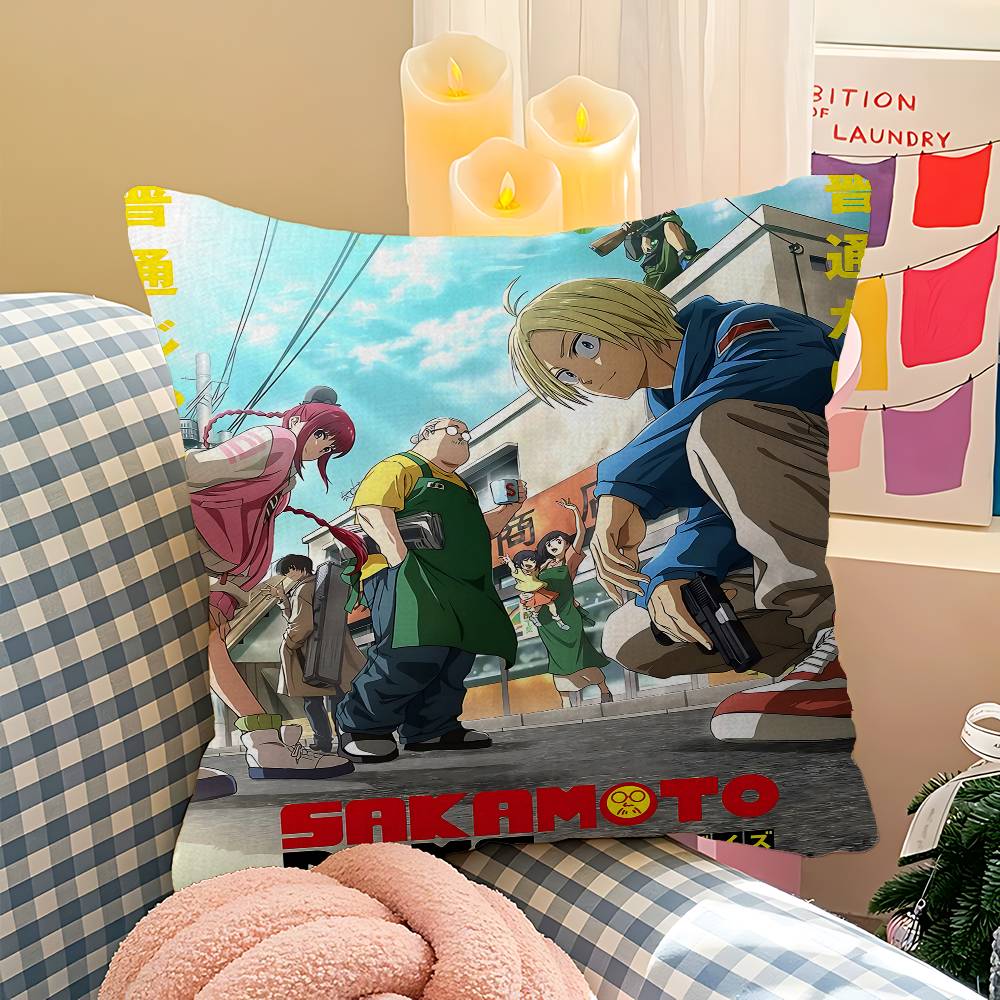 

Japanese Anime SAKAMOTO DAYS Pillow Cushion Cover Pillowcase Living Room Sofa Home Decor Customized 12x12Inch