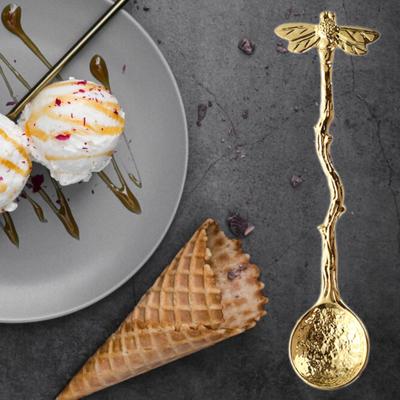 4 Stück Libellenlöffel Kuchen mit langen Griffen Griff Dessert Tee für