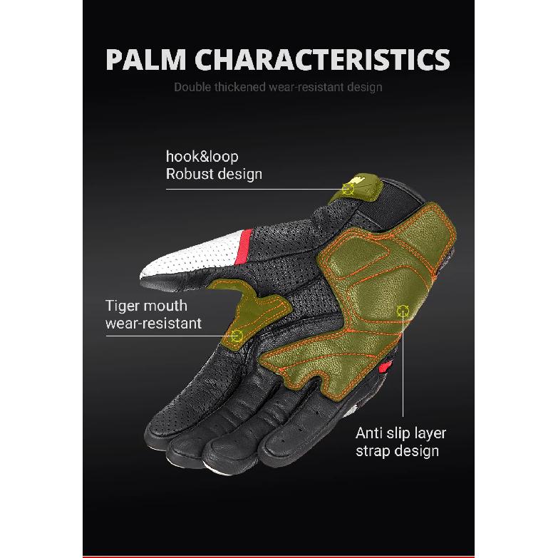 Motorcycle Gloves Men's Leather Gloves Wear-resistant Scratch Resistant Breathable Off-road Gloves Anti Slip Riding Equipment