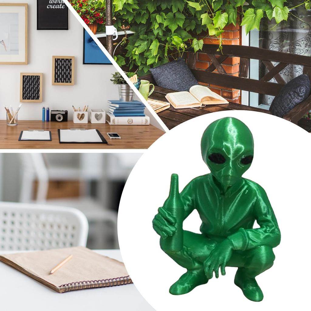 Alien Decor Indoor Outdoor Alien Figure Statue Small Sculpture Garden Decor Home Decor Outdoor Decorations For Yard Lawn Porch
