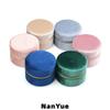 New Round Zipper Luxury Velvet Jewelry Box with Drawstring Pouch Portable Ring Earrings Necklace Jewelry Storage Box Custom Logo