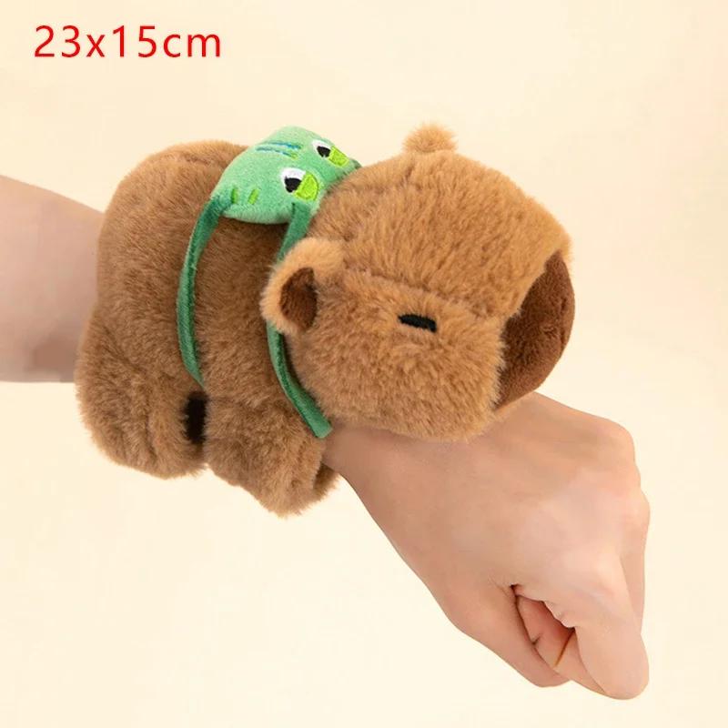 Lovely Capybara Animal Slap Snap Wrap Wristband Bracelet Plush Stuffed Animal Kawaii Capybara Hand Ring Wristband Kid Funny Play kits