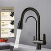 All-Copper 3-in-1 Pull-Out Kitchen Faucet with Hot, Cold, and Pure Water Options