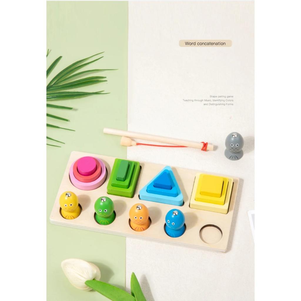 Montessori Wood Toys for Kids Wooden Sorting Stacking Toys for Baby Toddlers Educational Shape Color Sorter Preschool Kids Gifts