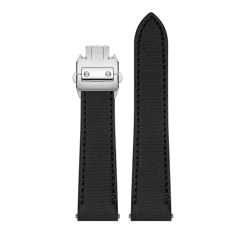 21mm Quick Release Nylon Strap For Cartier Santos Strap New W2SA0007 Medium Canvas Waterproof Sports Watchband  Black Blue