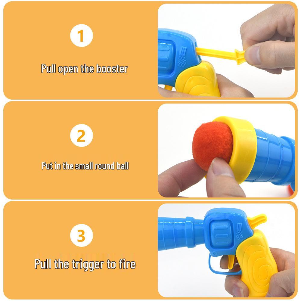 Interactive Cat Teaser Gun: Silent Plush Ball Launcher with High-Elastic Wool Balls