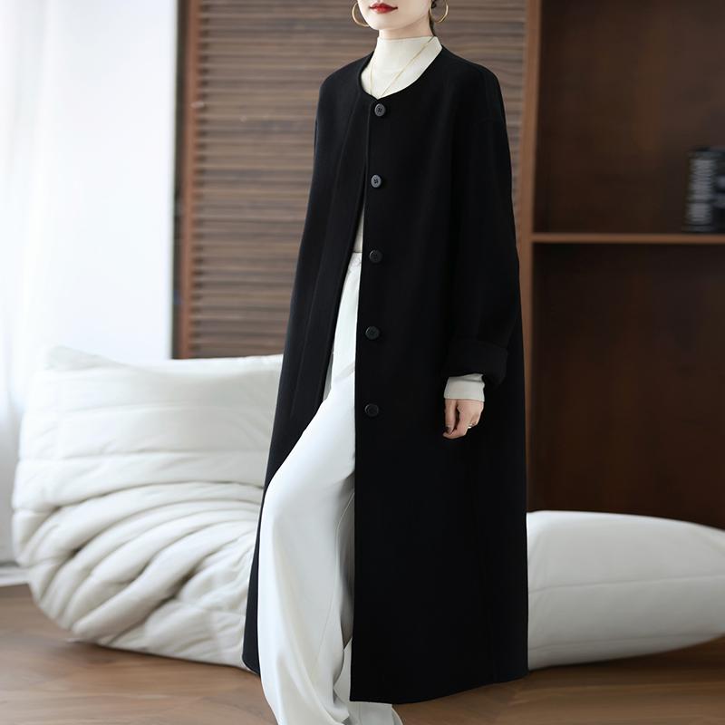 100% Wool Women Coat MODERN NEW SAGA Autumn Wool Long Coat Handmade Pea Coat Winter Warm Wool Long Jacket Overcoat
