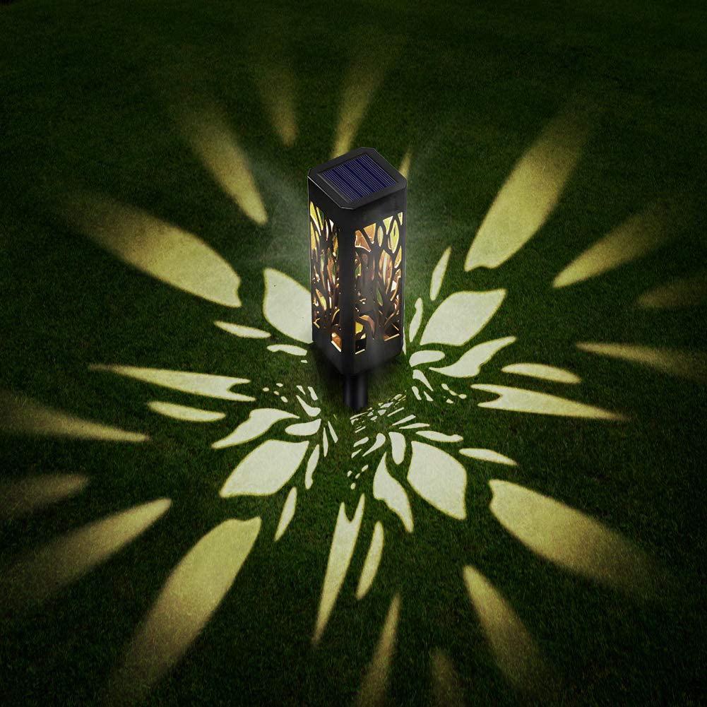 Leaf Pattern Hollowed-Out Solar Lawn Light