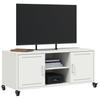 Vidaxl Szafka Rtv, Biała, 100,5X39X43,5 Cm, Stal