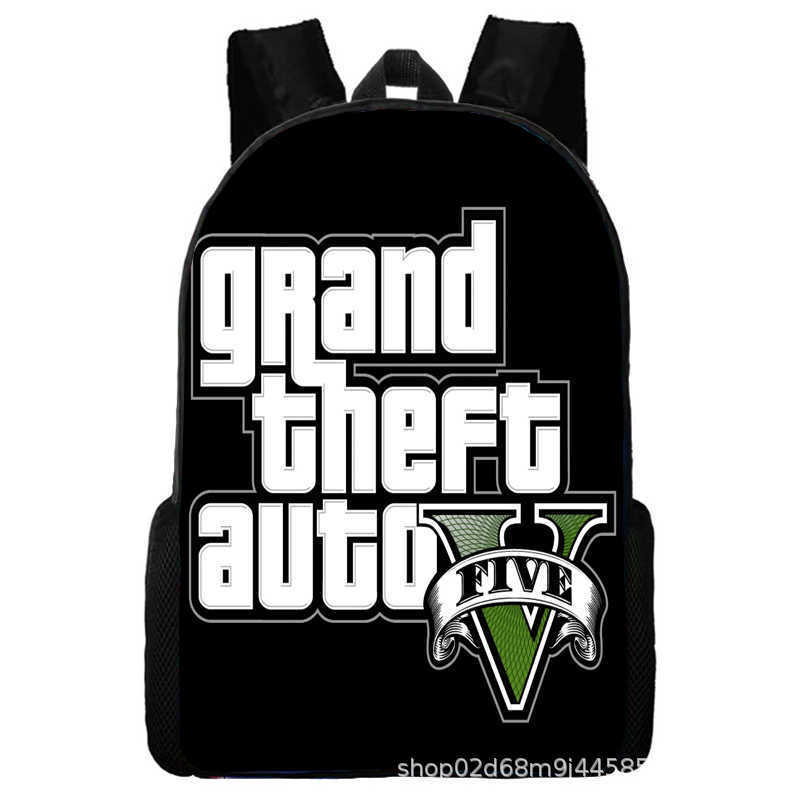 Grand Theft Auto Grand Theft Auto Peripheral Animation Backpack Men's and Women's School Bags