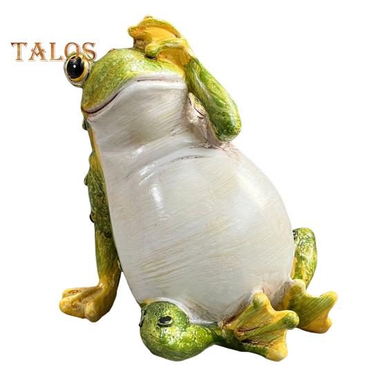 Garden Green Frog Figurine No Speak No Hear No See Frog Statue Resin Animal Sculpture Indoor Outdoor Yard Lawn Decoration Ornament