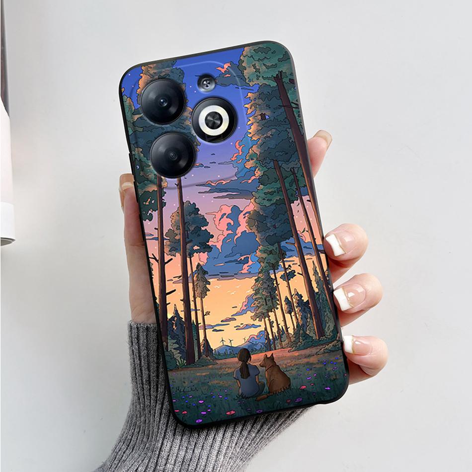 Case For Infinix Smart 8 Back Cover Black Silicon Soft TPU Marble Cover For Infinix Smart 8 X6525 Funda Smart8 Phone Cases Coque