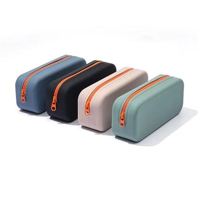 Trousse à stylos portable en silicone Grande capacité Imperméable Organisateur de papeterie à fermeture éclair multifonction Étudiant
