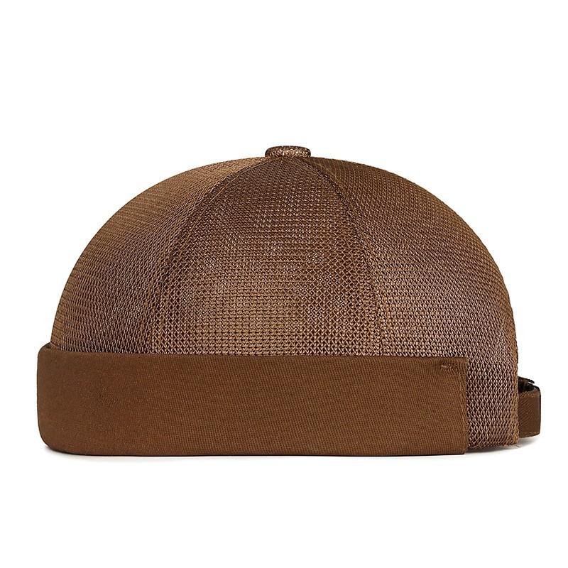 Spring Summer Brimless Melon Skin Adjustable Hip Hop Hat Fashion Men Women Breathable Simple Landlord Cap