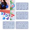 Unique Earring Resin Molds Jewelry Casting Mold Stars Heart Moon Silicone Pendant Mould DIY Craft Keychain Jewelry Charm