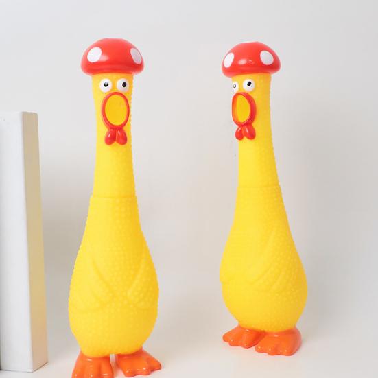 Stress Relief Screaming Chicken Toy Waterproof PVC Yellow Chick Squeaky Toy Squawking Animal Noise Maker Toy Prank Gag Gift