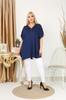 Damen Bluse in großen Größen, Marineblau, Oversize-Bluse mit Reißverschluss