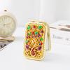 Square Compact Pocket Mirror Retro Double Sided Mirror Portable Peacock Makeup Mirror  Beauty