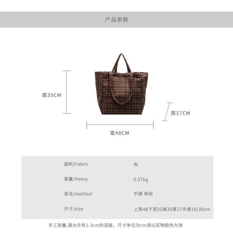 Contrasting stripes, new casual canvas bag, women's hand-held large-capacity commuter shopping bag, shoulder tote bag.