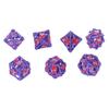 7pcs Rolling Dice Kit Metal Polyhedron Role Playing Colorful Dice Set Toy for Tabletop Teaching