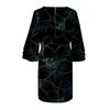 Women's Fashion Summer Temperament Elegant Fresh Printed V-Neck 3/4 Sleeves  Dress