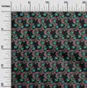 oneOone Cotton Flex Fabric Spiral & Floral Block Printed Craft Fabric BTY 40 Inch
