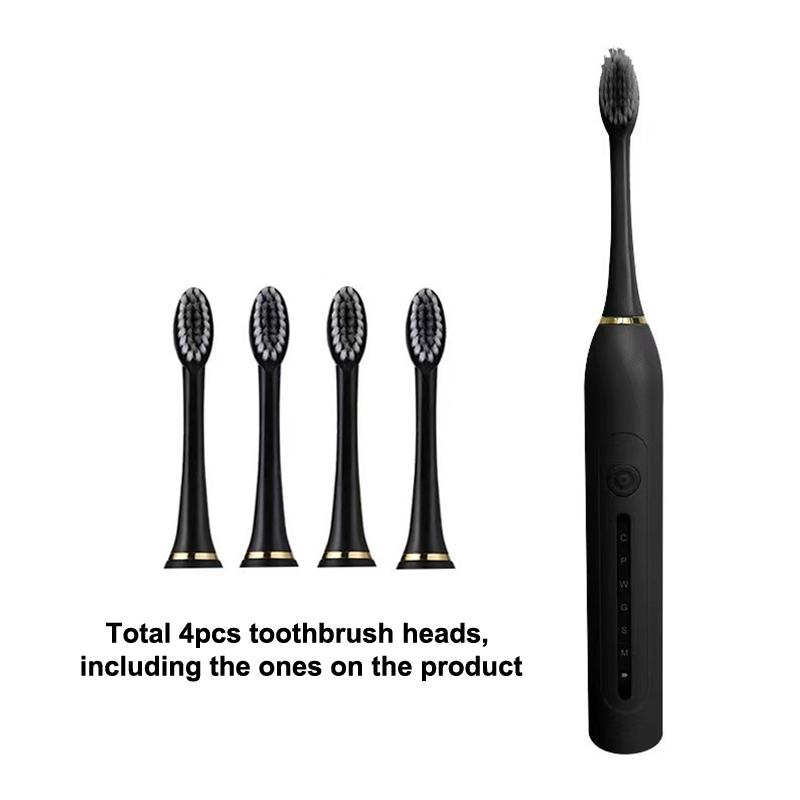 

Портативная электрическая зубная щетка, перезаряжаемая зубная щетка, водонепроницаемая, для взрослых, мощная, умная зубная щетка, 8 сменных насадок